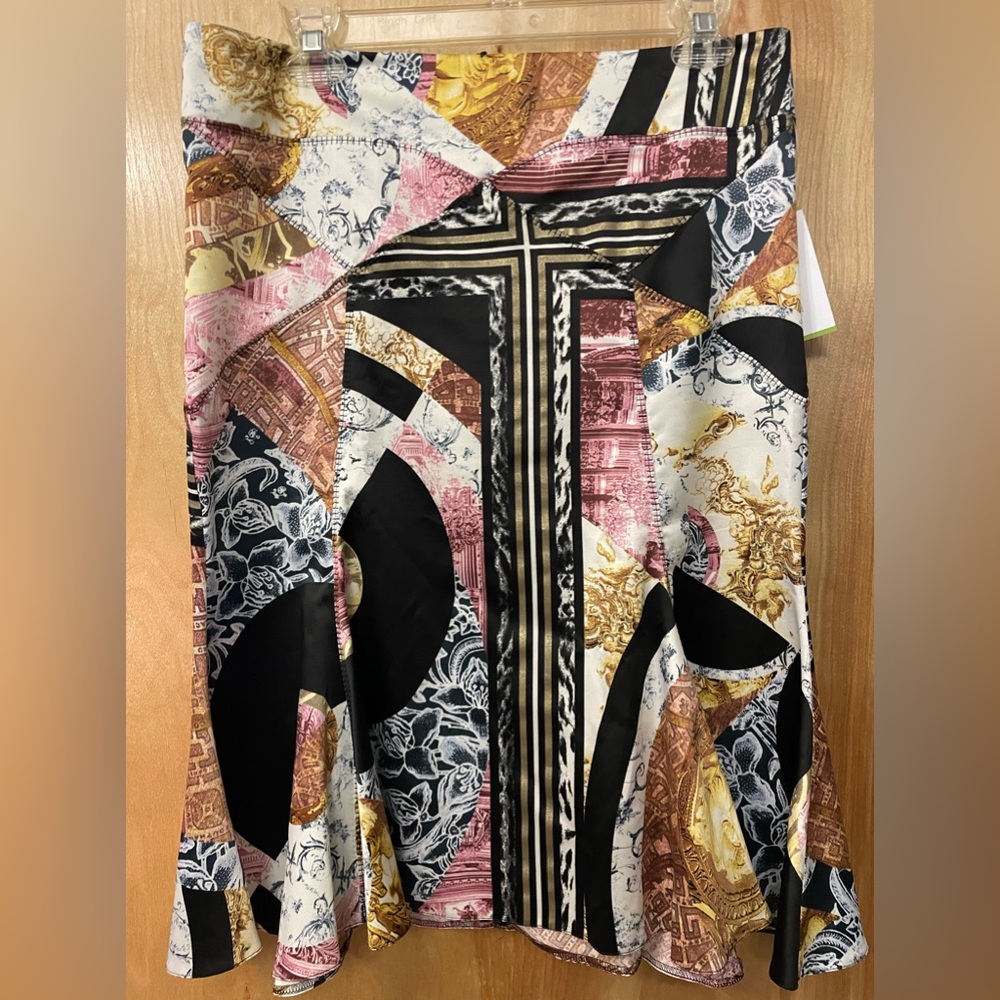 Designer Roberto Cavalli skirt, fun print, Sz 42